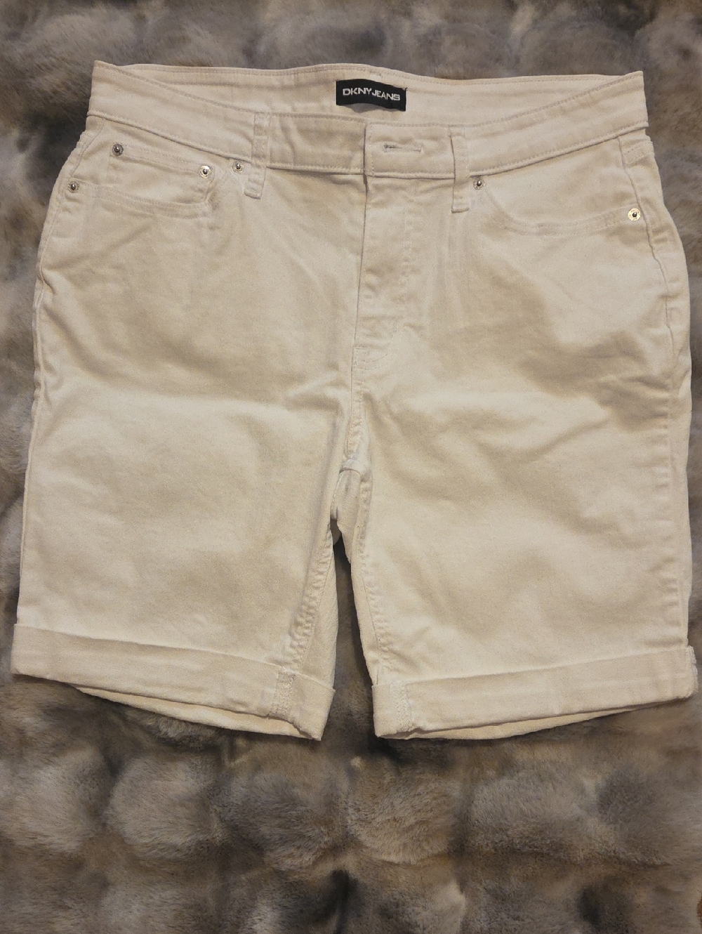 DKNY Jeans White Classic Waistband Shorts